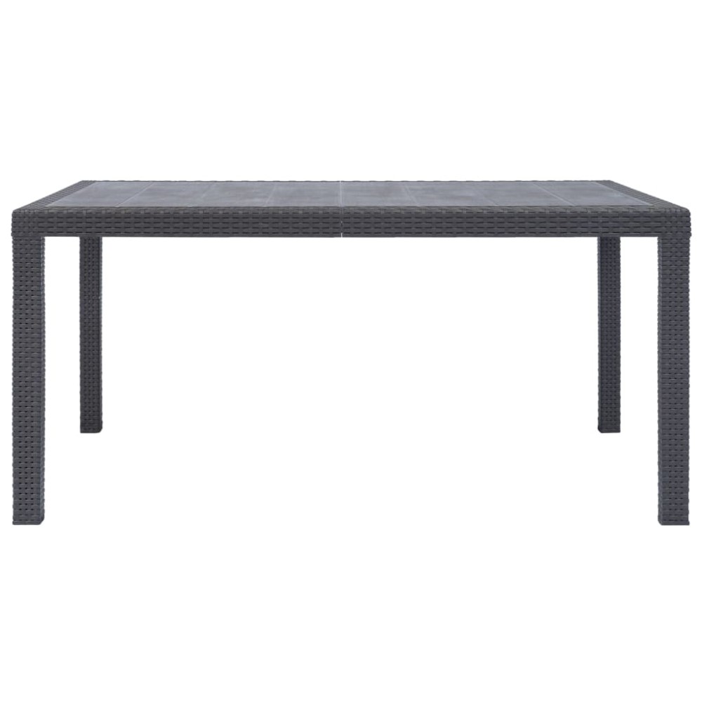 vidaXL Τραπέζι Κήπου Καφέ με Εμφάνιση Ρατάν 150x90x72 εκ. Πλαστικό