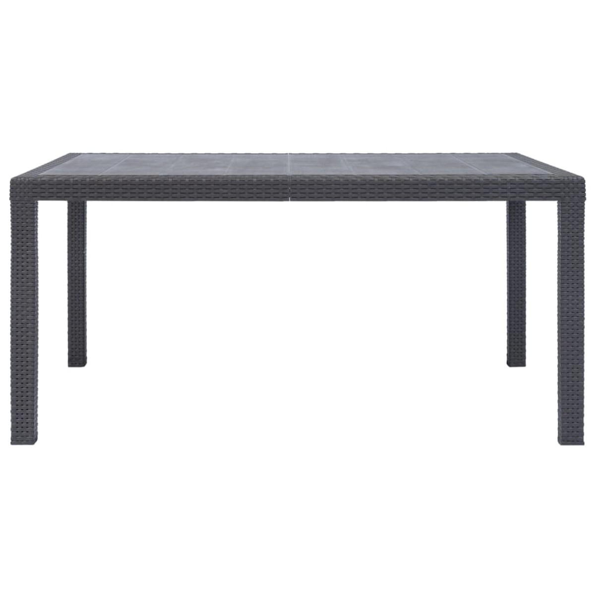 vidaXL Τραπέζι Κήπου Καφέ με Εμφάνιση Ρατάν 150x90x72 εκ. Πλαστικό