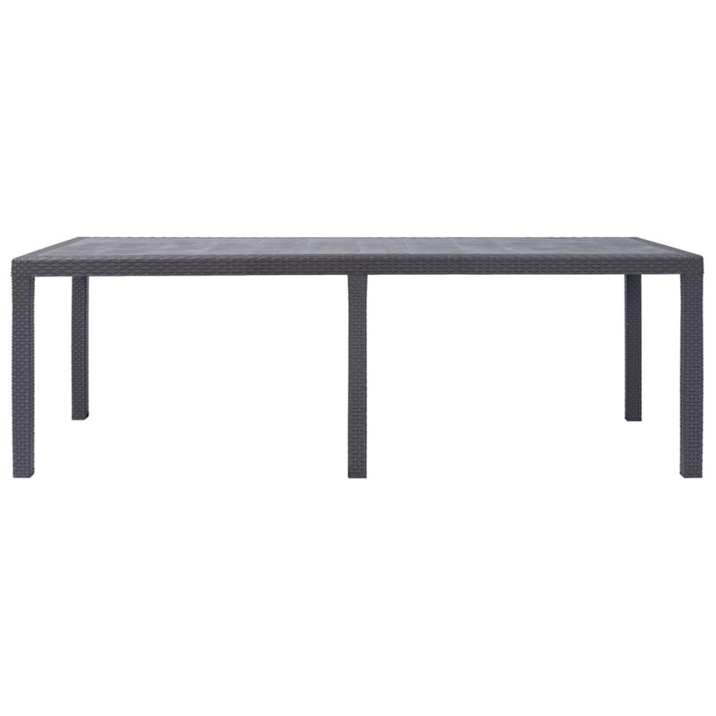 vidaXL Τραπέζι Κήπου Καφέ με Εμφάνιση Ρατάν 220x90x72 εκ. Πλαστικό