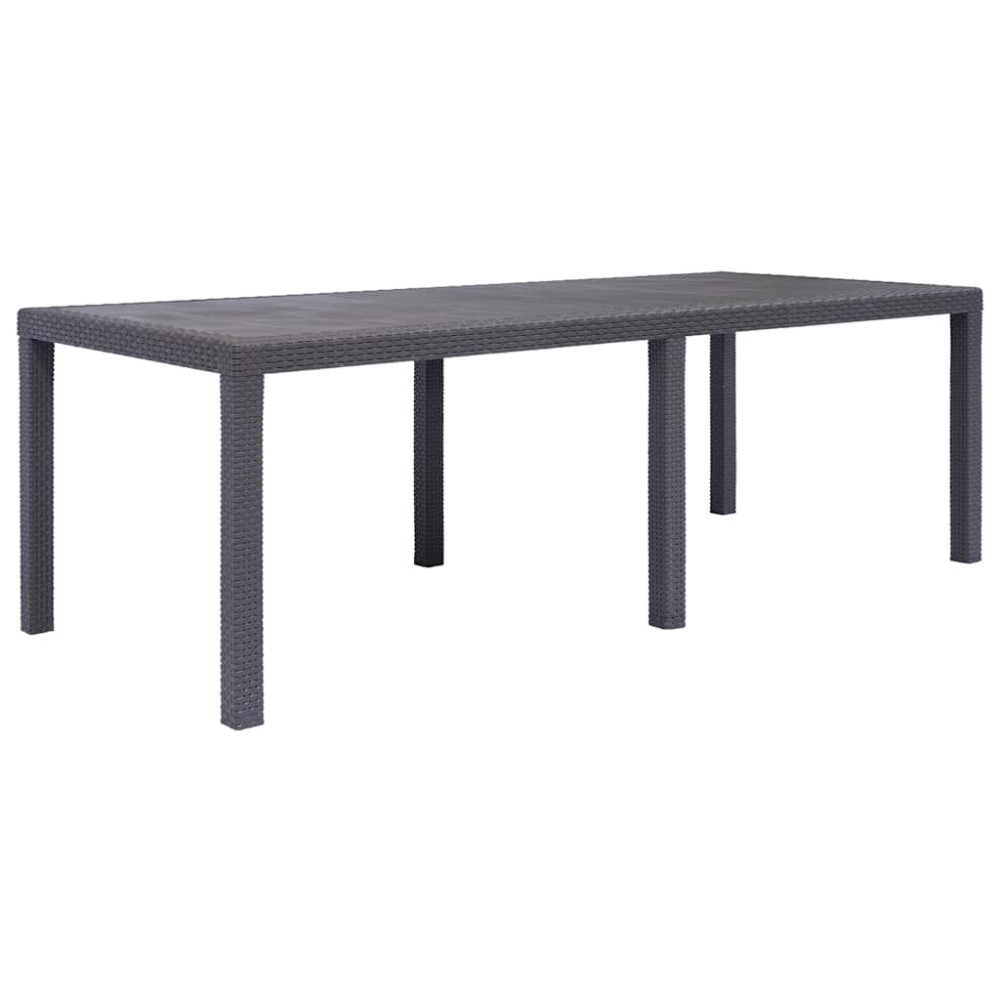 vidaXL Τραπέζι Κήπου Καφέ με Εμφάνιση Ρατάν 220x90x72 εκ. Πλαστικό