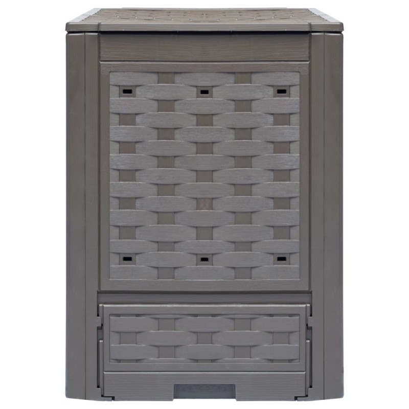 vidaXL Κομποστοποιητής Κήπου Καφέ 60x60x83 εκ. 300 L Πλαστικό Ρατάν