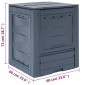 vidaXL Κομποστοποιητής Κήπου Γκρι 60 x 60 x 73 εκ. 260 Λίτρα