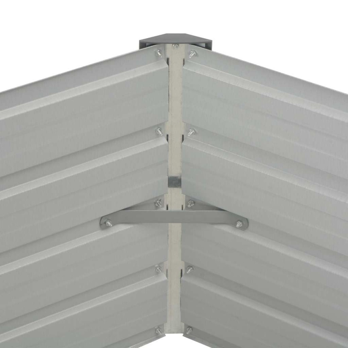vidaXL Ζαρντινιέρα Ψηλή Καφέ 129 x 129 x 46 εκ. Γαλβανισμένος Χάλυβας
