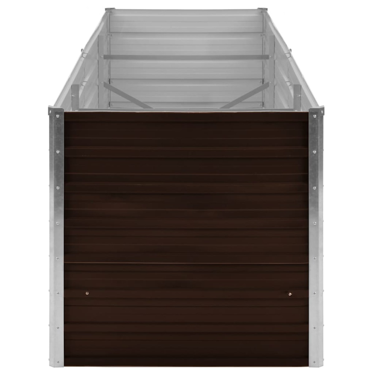 vidaXL Ζαρντινιέρα Υπερυψωμένη Καφέ 240x80x77 εκ. Γαλβανισμ. Χάλυβας