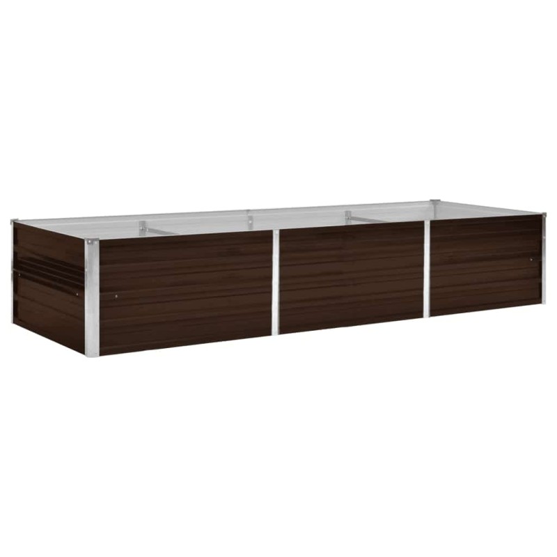 vidaXL Ζαρντινιέρα Υπερυψωμένη Καφέ 240x80x45 εκ. Γαλβανισμ. Χάλυβας
