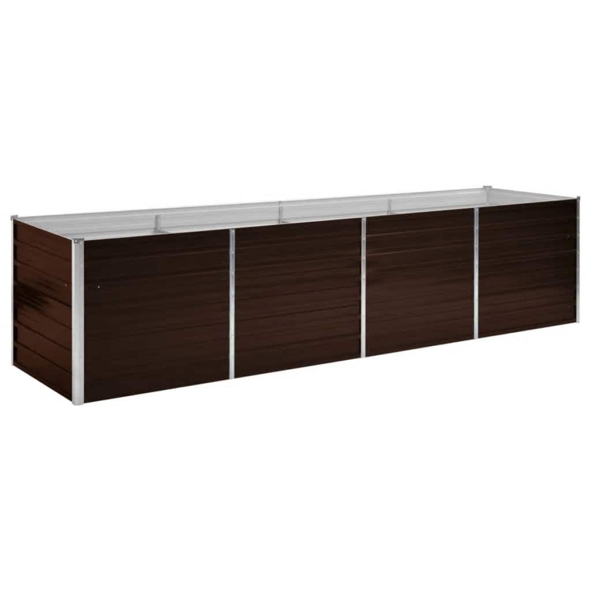 vidaXL Ζαρντινιέρα Υπερυψωμένη Καφέ 320x80x77 εκ. Γαλβανισμ. Χάλυβας
