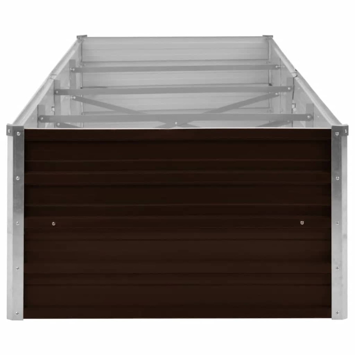 vidaXL Ζαρντινιέρα Υπερυψωμένη Καφέ 320x80x45 εκ. Γαλβανισμ. Χάλυβας