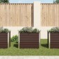 vidaXL Ζαρντινιέρα Υπερυψωμένη Καφέ 100x40x77 εκ. Γαλβανισμ. Χάλυβας