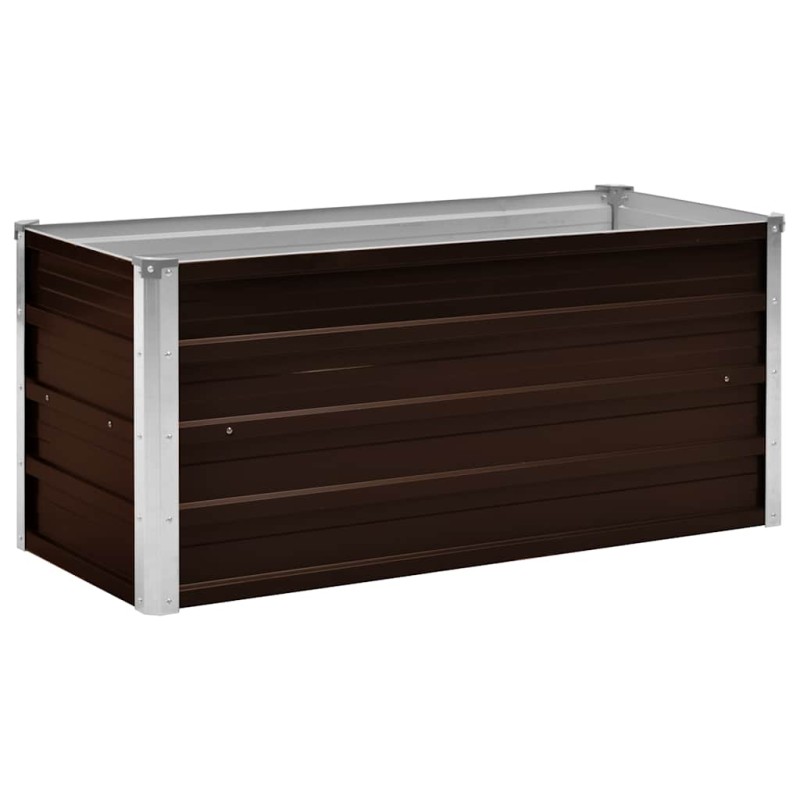 vidaXL Ζαρντινιέρα Υπερυψωμένη Καφέ 100x40x45 εκ. Γαλβανισμ. Χάλυβας