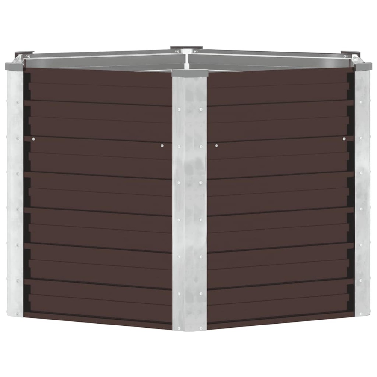 vidaXL Ζαρντινιέρα Υπερυψωμένη Καφέ 129x129x77 εκ. Γαλβανισμ. Χάλυβας