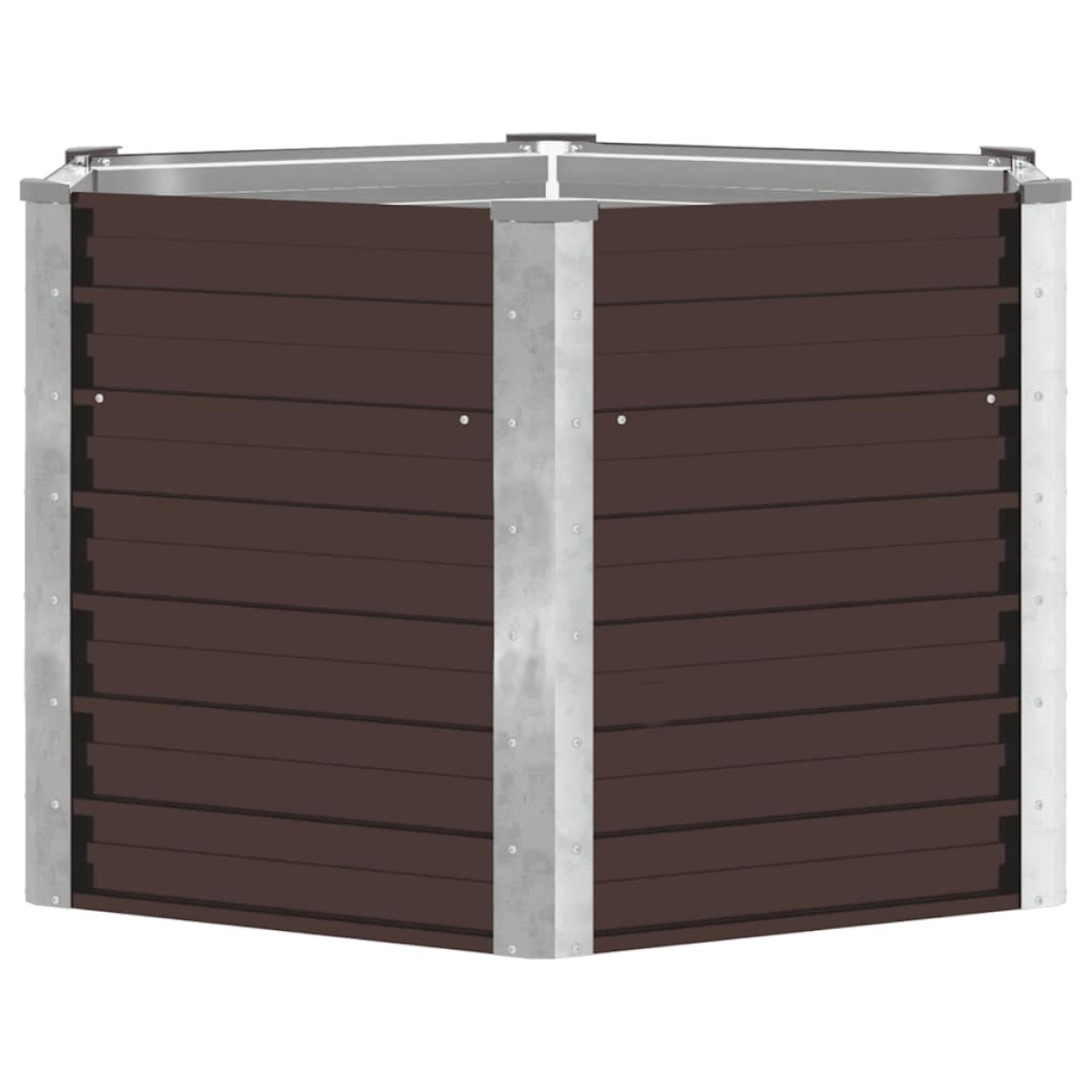 vidaXL Ζαρντινιέρα Υπερυψωμένη Καφέ 129x129x77 εκ. Γαλβανισμ. Χάλυβας