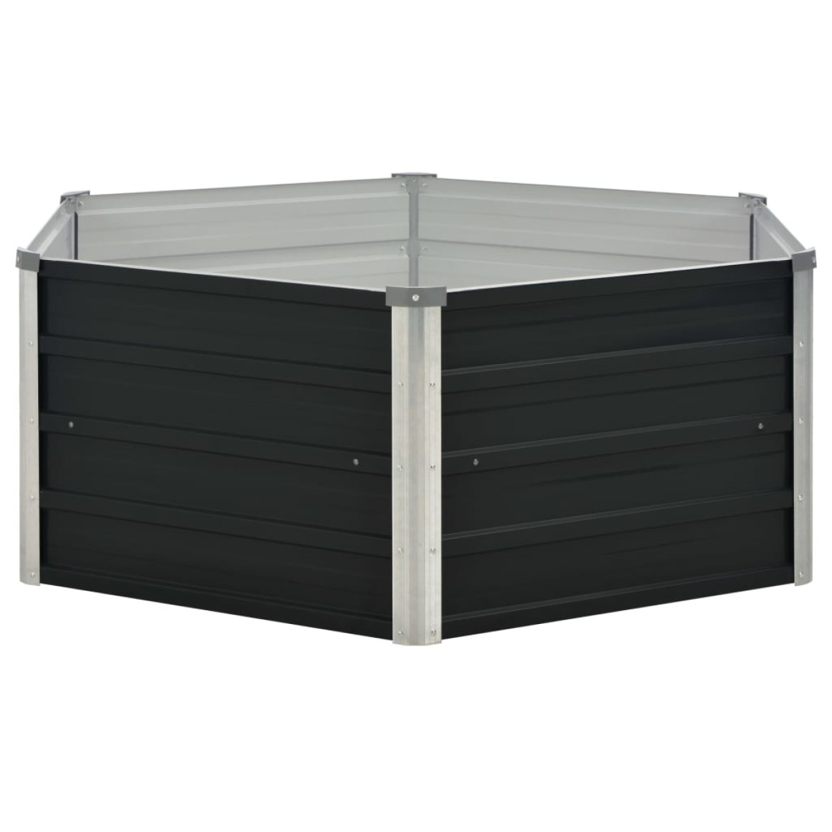 vidaXL Ζαρντινιέρα Ψηλή Ανθρακί 129x129x45 εκ. από Γαλβανισμένο Χάλυβα