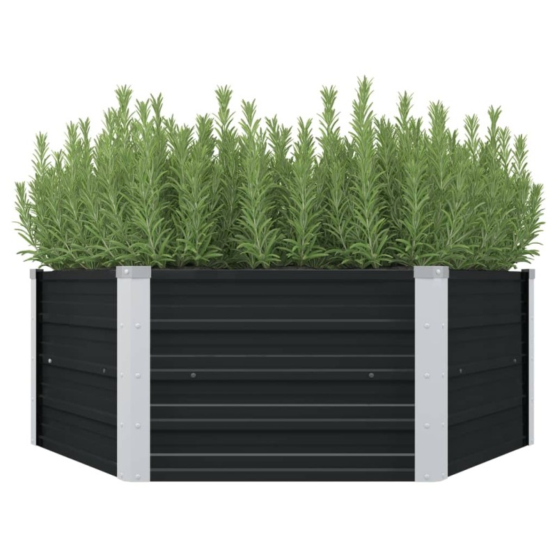 vidaXL Ζαρντινιέρα Ψηλή Ανθρακί 129x129x45 εκ. από Γαλβανισμένο Χάλυβα
