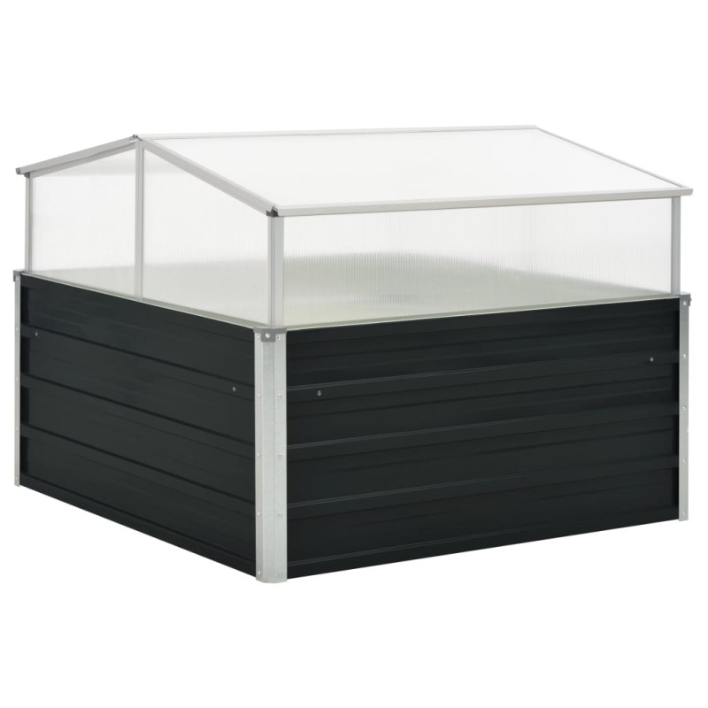 vidaXL Θερμοκήπιο Σπορείο Ανθρακί 100x100x77 εκ. Γαλβανισμένος Χάλυβας