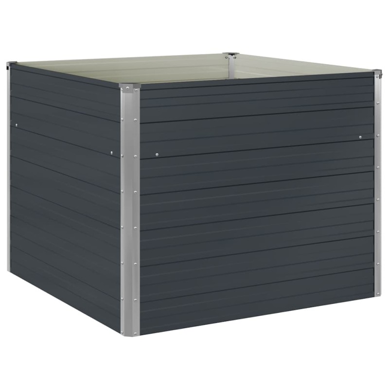 vidaXL Ζαρντινιέρα Ψηλή Ανθρακί 100x100x77 εκ. Γαλβανισμένος Χάλυβας
