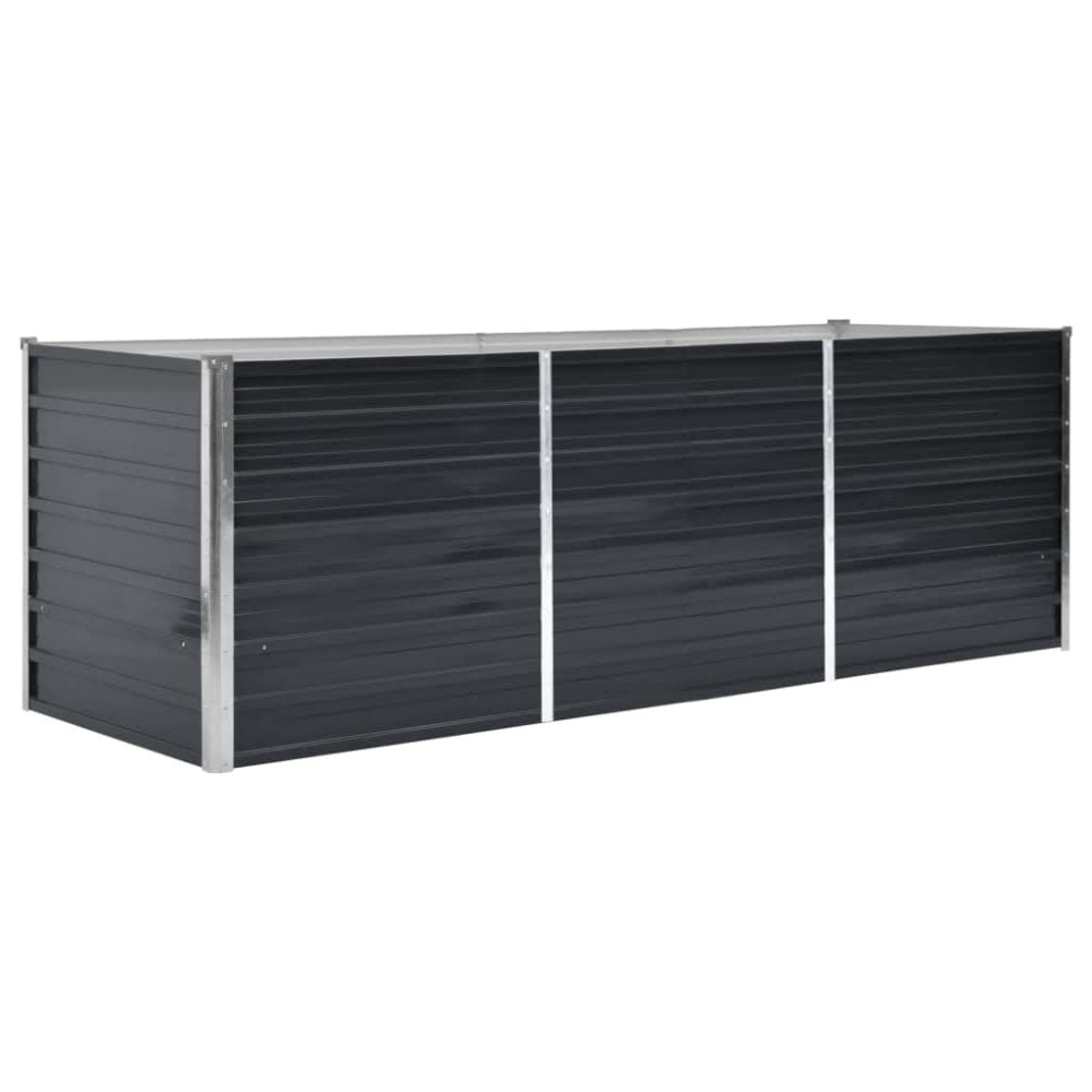 vidaXL Ζαρντινιέρα Υπερυψωμένη Ανθρακί 240x80x77 εκ. Γαλβαν. Χάλυβας