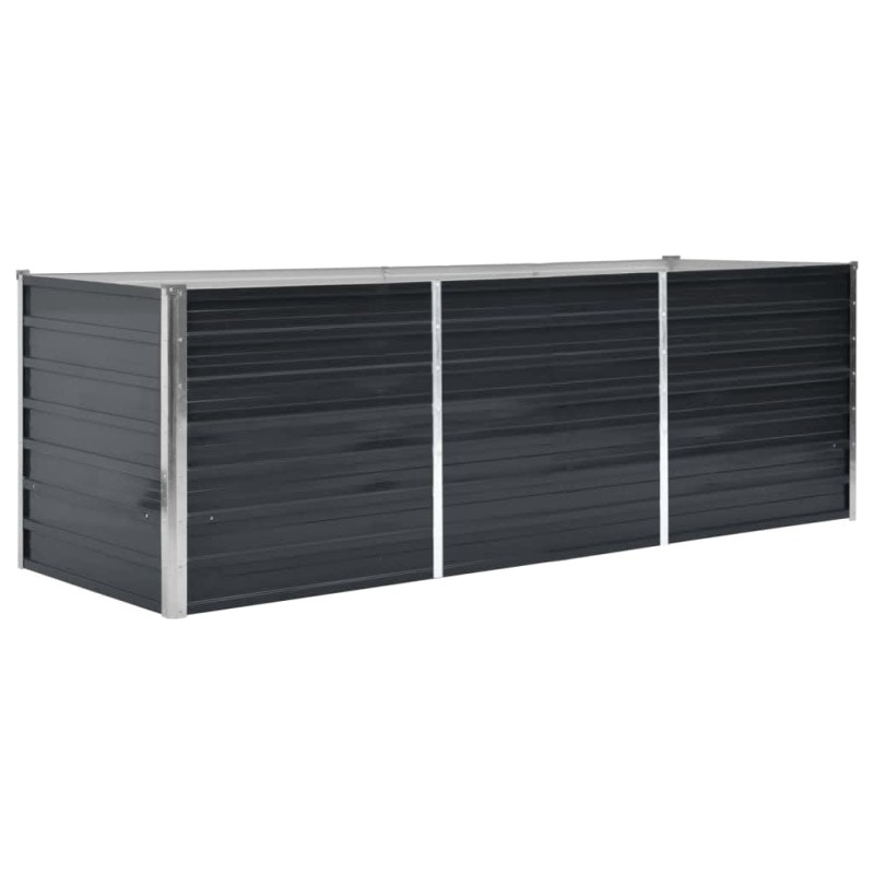 vidaXL Ζαρντινιέρα Υπερυψωμένη Ανθρακί 240x80x77 εκ. Γαλβαν. Χάλυβας