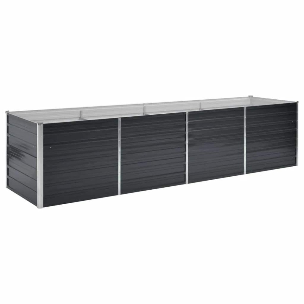 vidaXL Ζαρντινιέρα Υπερυψωμένη Ανθρακί 320x80x77 εκ. Γαλβαν. Χάλυβας