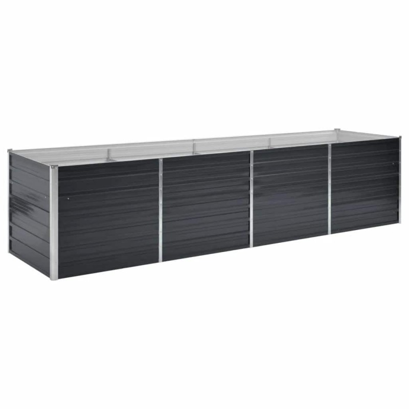 vidaXL Ζαρντινιέρα Υπερυψωμένη Ανθρακί 320x80x77 εκ. Γαλβαν. Χάλυβας