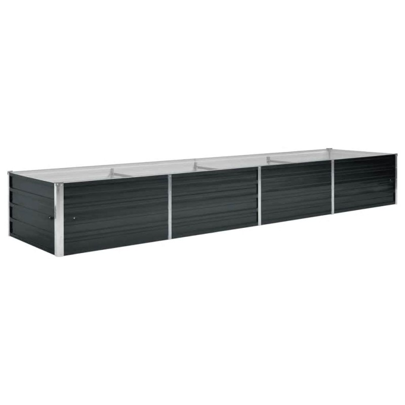 vidaXL Ζαρντινιέρα Υπερυψωμένη Ανθρακί 320x80x45 εκ. Γαλβαν. Χάλυβας