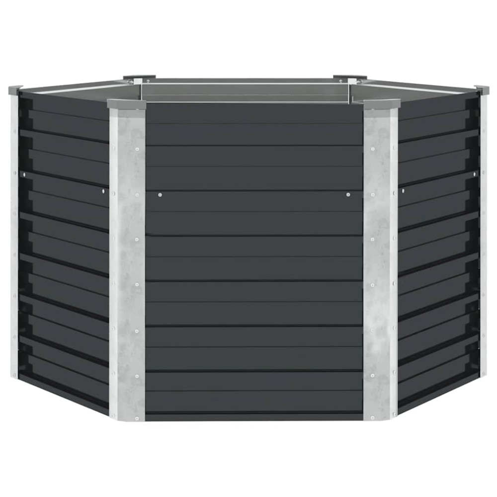 vidaXL Ζαρντινιέρα Υπερυψωμένη Ανθρακί 129x129x77 εκ. Γαλβαν. Χάλυβας