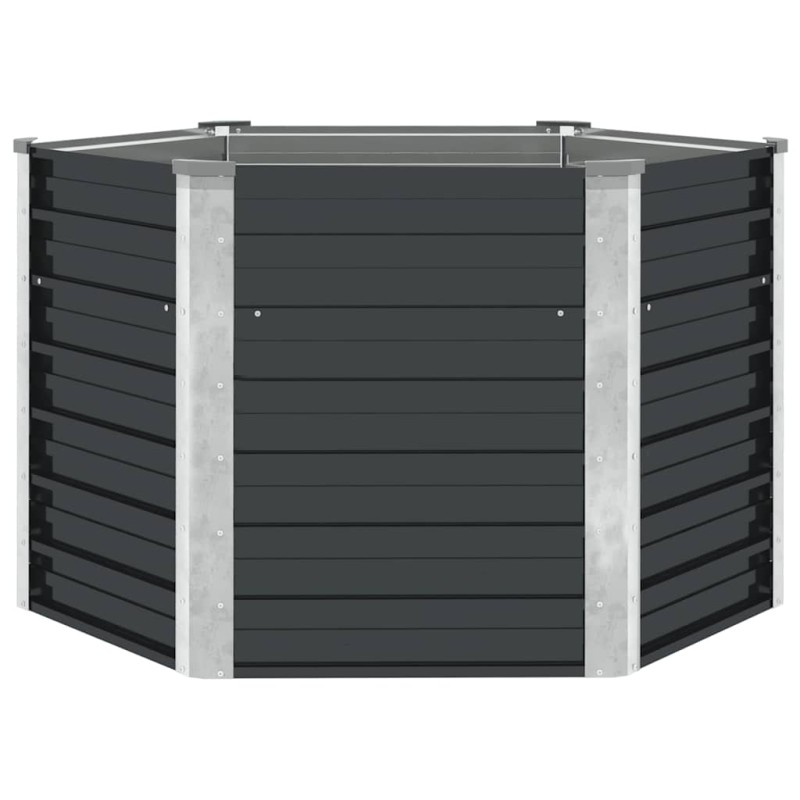 vidaXL Ζαρντινιέρα Υπερυψωμένη Ανθρακί 129x129x77 εκ. Γαλβαν. Χάλυβας