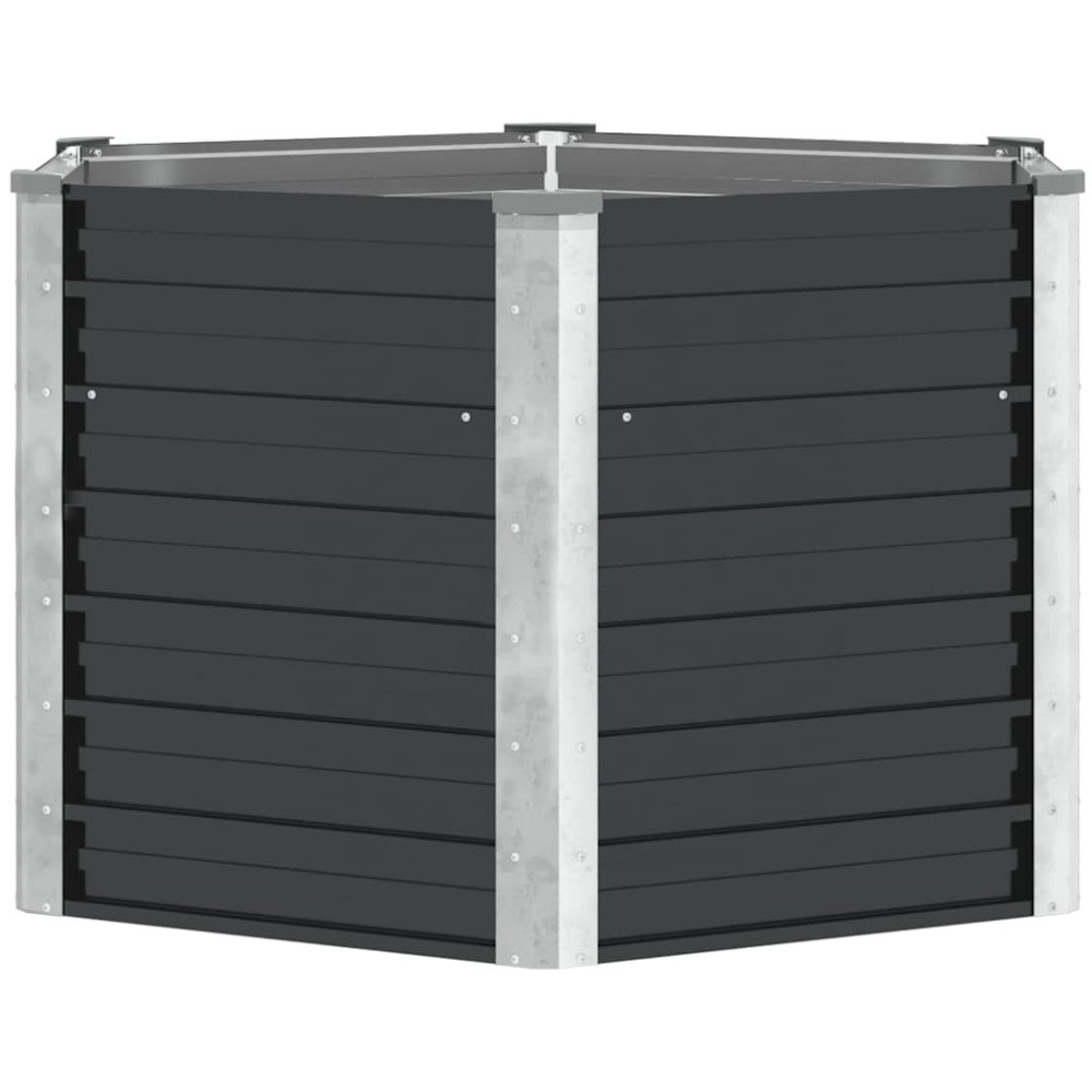 vidaXL Ζαρντινιέρα Υπερυψωμένη Ανθρακί 129x129x77 εκ. Γαλβαν. Χάλυβας