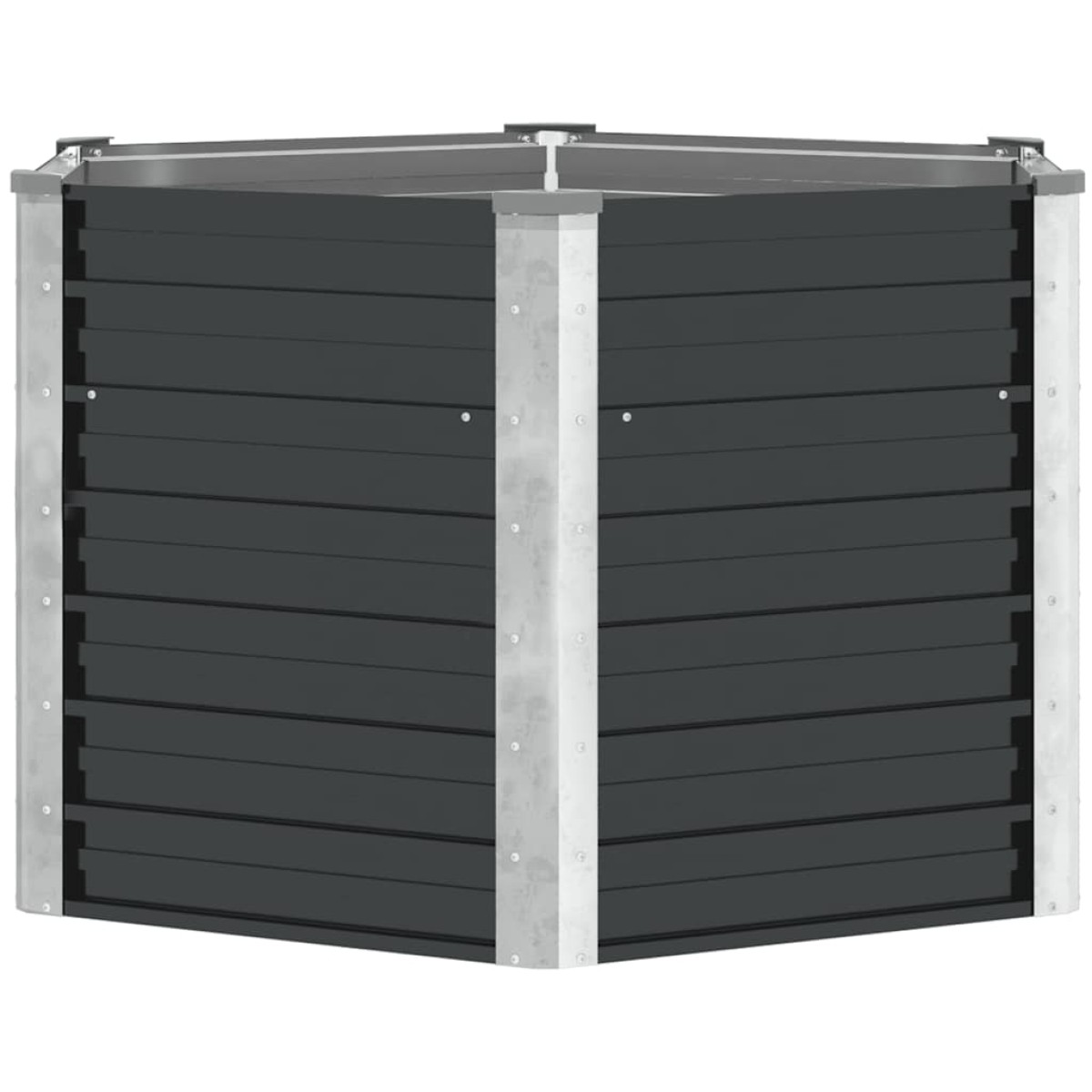 vidaXL Ζαρντινιέρα Υπερυψωμένη Ανθρακί 129x129x77 εκ. Γαλβαν. Χάλυβας