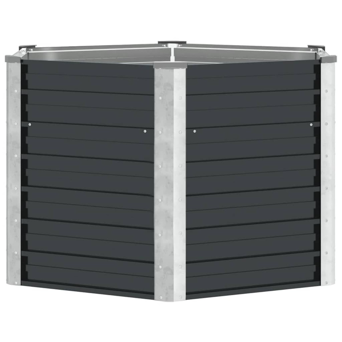 vidaXL Ζαρντινιέρα Υπερυψωμένη Ανθρακί 129x129x77 εκ. Γαλβαν. Χάλυβας
