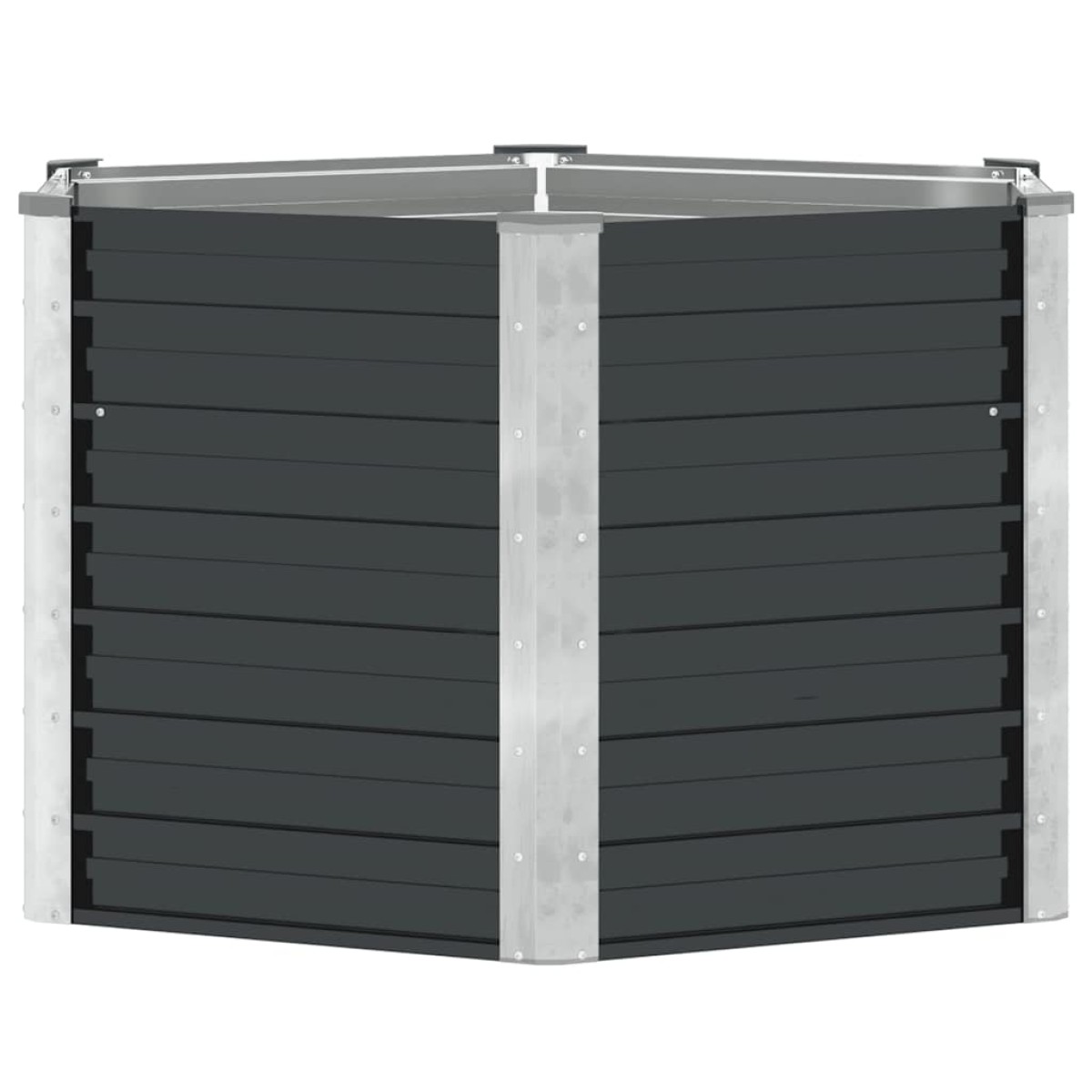 vidaXL Ζαρντινιέρα Υπερυψωμένη Ανθρακί 129x129x77 εκ. Γαλβαν. Χάλυβας