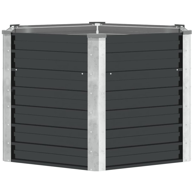 vidaXL Ζαρντινιέρα Υπερυψωμένη Ανθρακί 129x129x77 εκ. Γαλβαν. Χάλυβας
