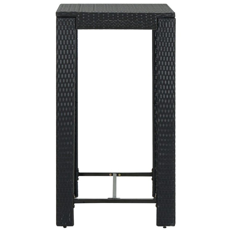 vidaXL Τραπέζι Μπαρ Κήπου Μαύρο 60,5x60,5x110,5 εκ. Συνθετικό Ρατάν