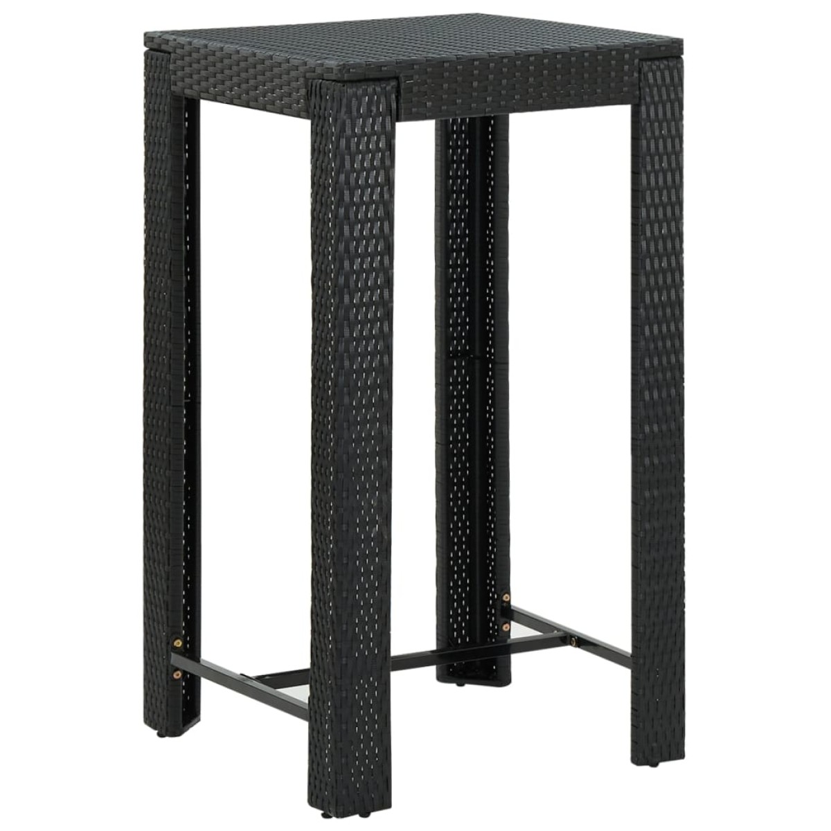 vidaXL Τραπέζι Μπαρ Κήπου Μαύρο 60,5x60,5x110,5 εκ. Συνθετικό Ρατάν