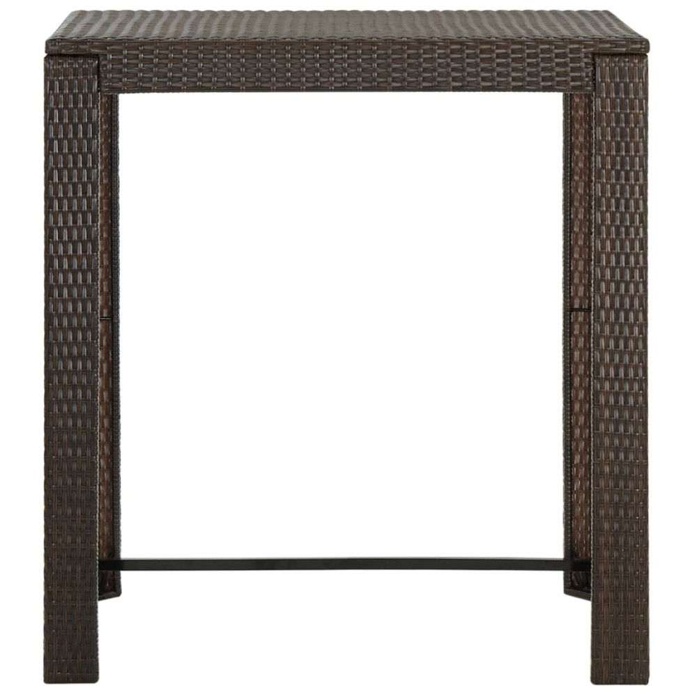 vidaXL Τραπέζι Μπαρ Κήπου Καφέ 100x60,5x110,5 εκ. από Συνθετικό Ρατάν