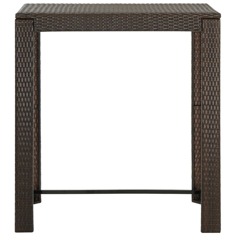vidaXL Τραπέζι Μπαρ Κήπου Καφέ 100x60,5x110,5 εκ. από Συνθετικό Ρατάν