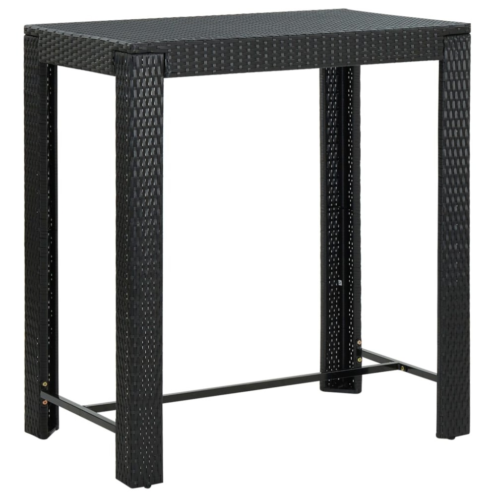 vidaXL Τραπέζι Μπαρ Κήπου Μαύρο 100x60,5x110,5 εκ. από Συνθετικό Ρατάν