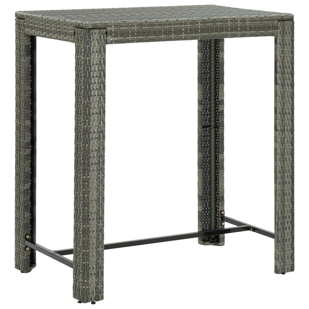 vidaXL Τραπέζι Μπαρ Κήπου Γκρι 100x60,5x110,5 εκ. από Συνθετικό Ρατάν