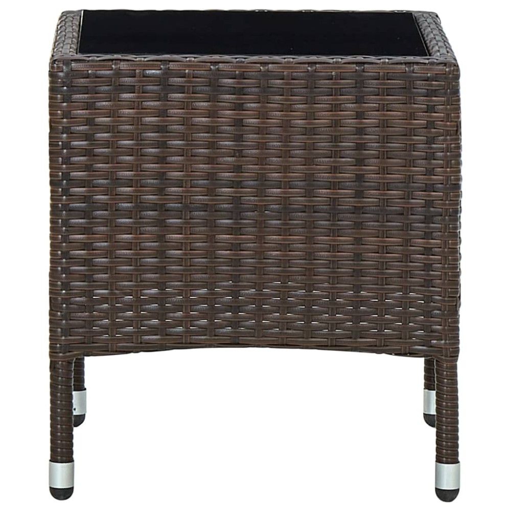 vidaXL Τραπέζι Κήπου Καφέ 40 x 40 x 45 εκ. από Συνθετικό Ρατάν