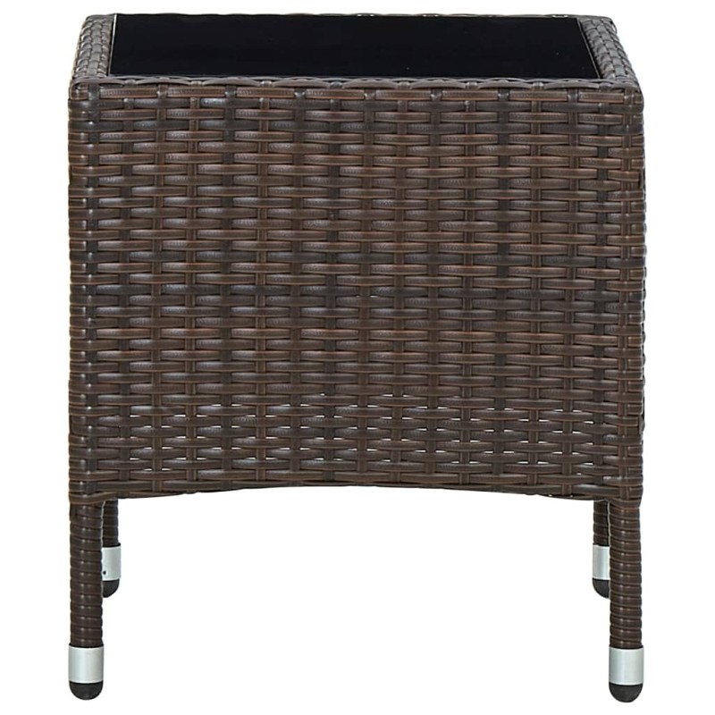 vidaXL Τραπέζι Κήπου Καφέ 40 x 40 x 45 εκ. από Συνθετικό Ρατάν