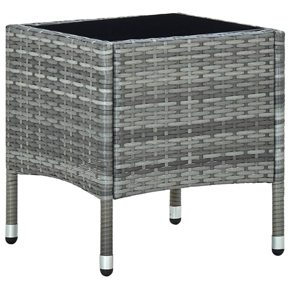 vidaXL Τραπέζι Κήπου Γκρι 40 x 40 x 45 εκ. από Συνθετικό Ρατάν