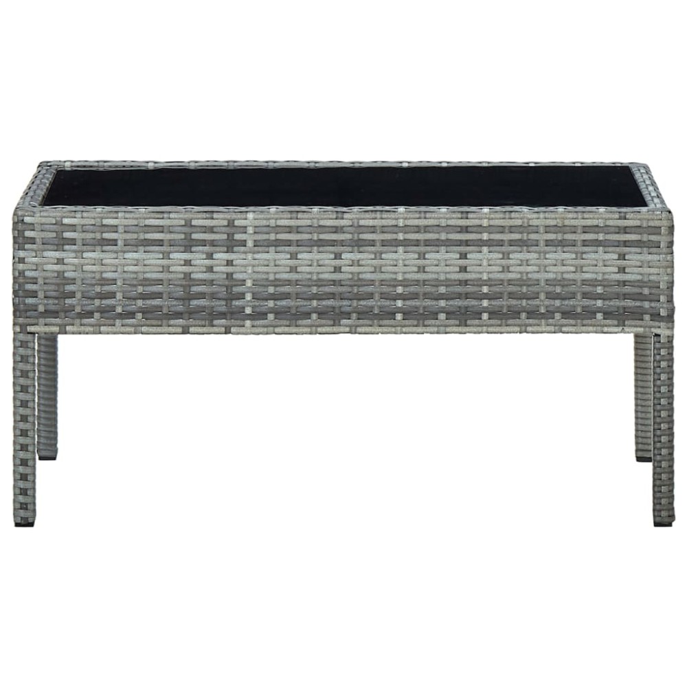 vidaXL Τραπέζι Κήπου Γκρι 75 x 40 x 37 εκ. από Συνθετικό Ρατάν