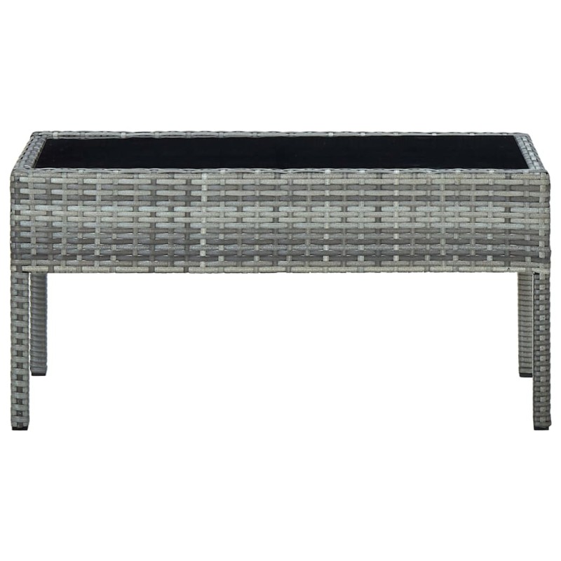 vidaXL Τραπέζι Κήπου Γκρι 75 x 40 x 37 εκ. από Συνθετικό Ρατάν
