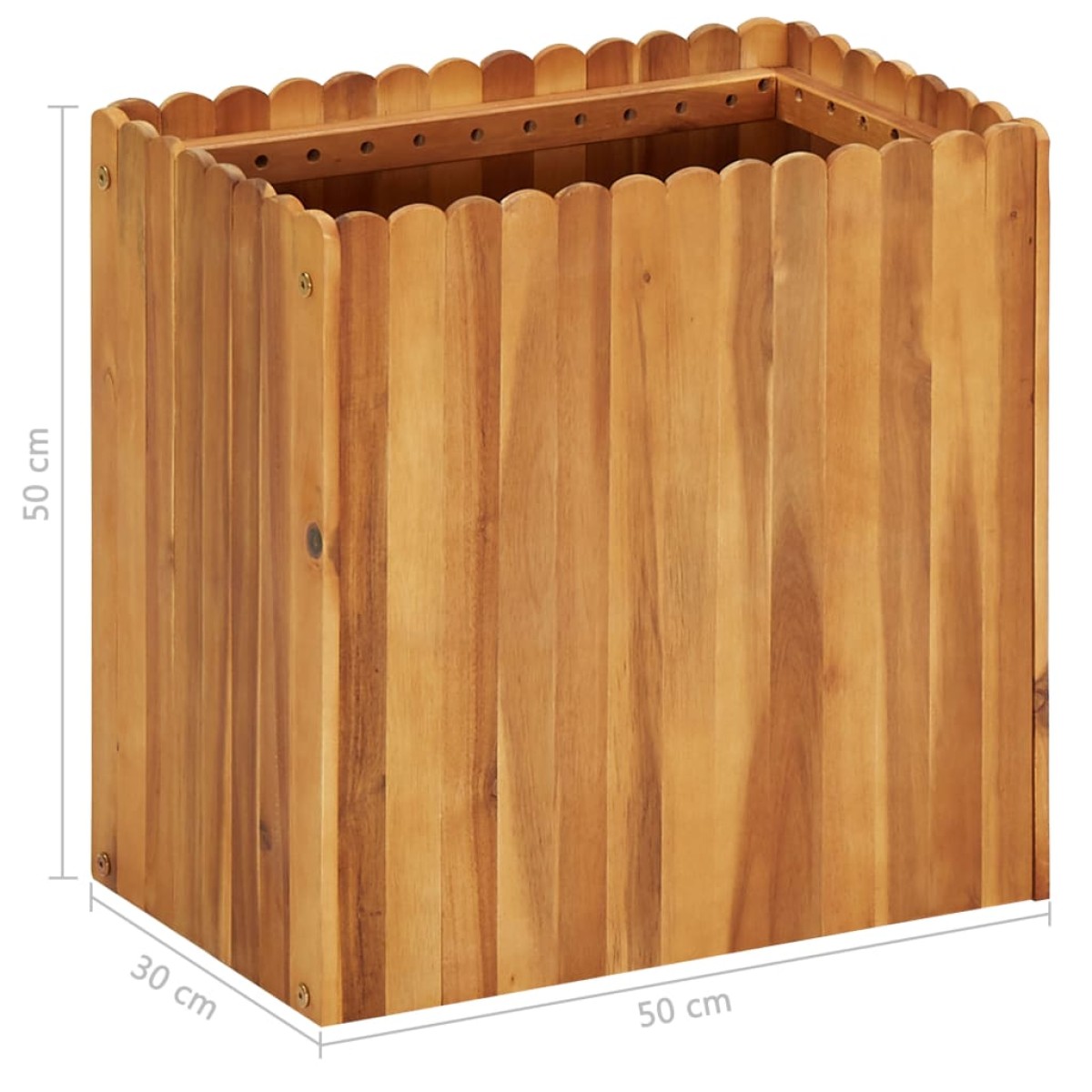 vidaXL Ζαρντινιέρα Υπερυψωμένη 50 x 30 x 50 εκ. από Μασίφ Ξύλο Ακακίας