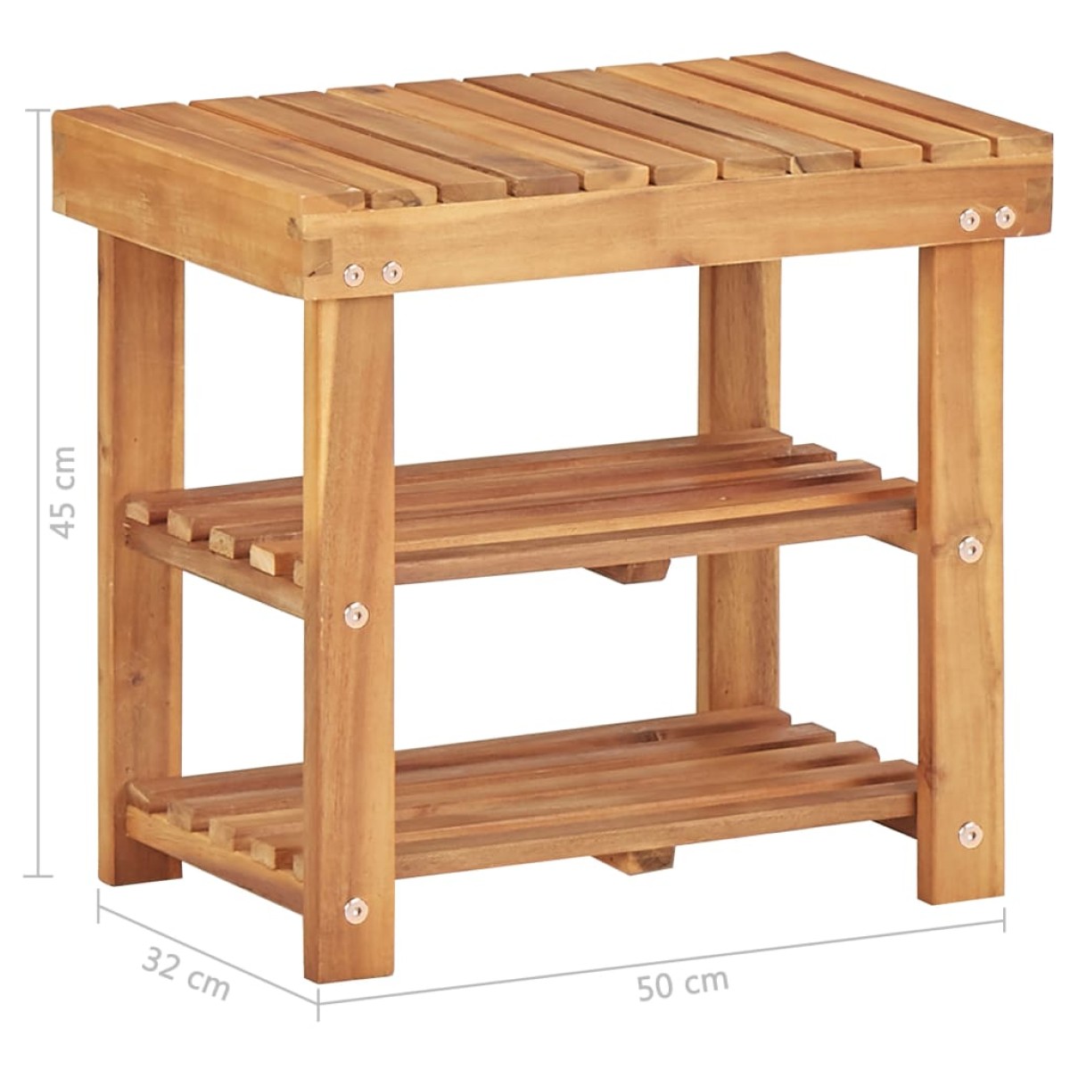 vidaXL Παπουτσοθήκη 50 x 32 x 45 εκ. από Μασίφ Ξύλο Ακακίας