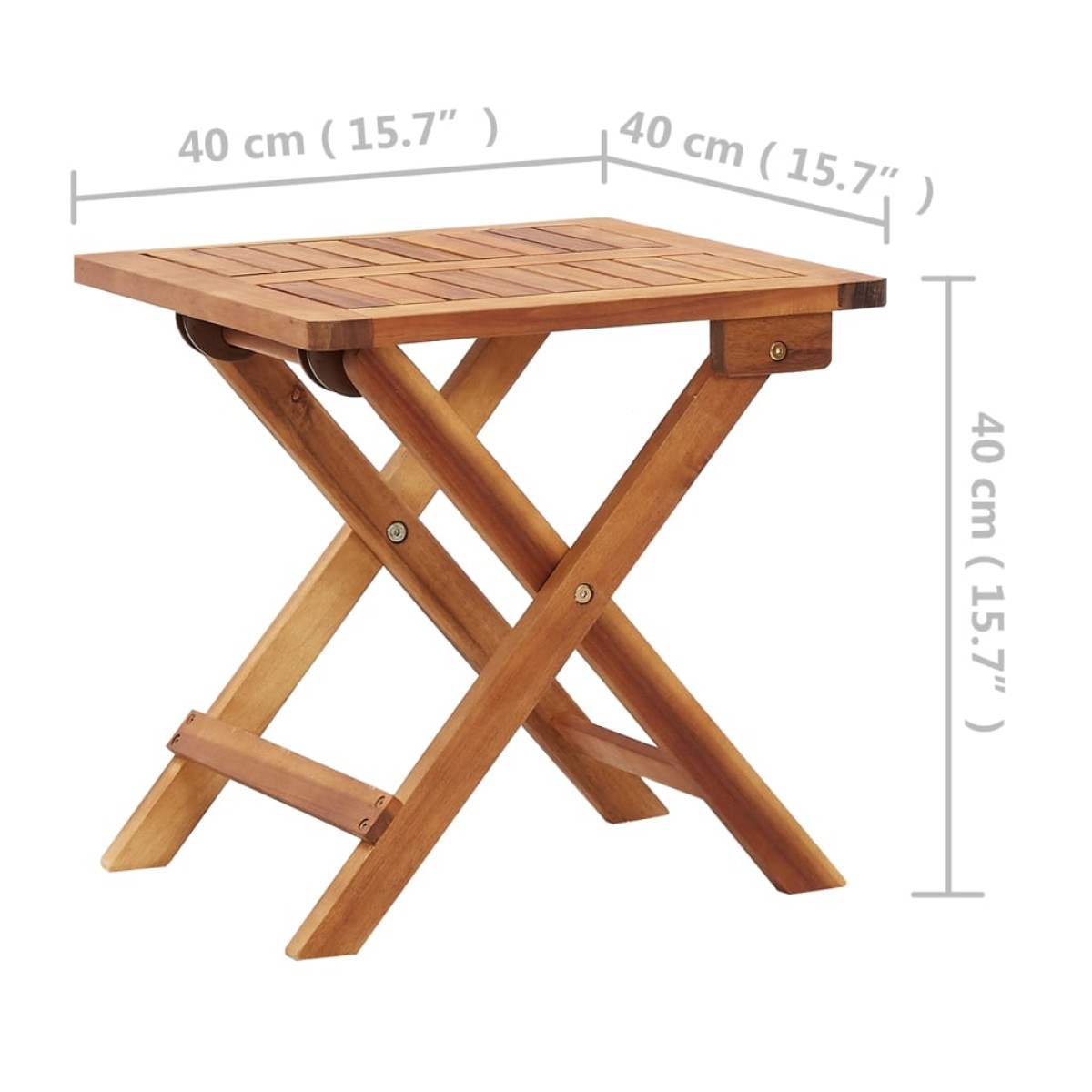 vidaXL Τραπεζάκι Κήπου Πτυσσόμενο 40 x 40 x 40 εκ. Μασίφ Ξύλο Ακακίας