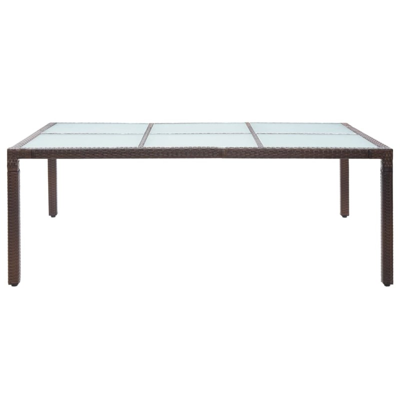 vidaXL Τραπεζαρία Εξωτερικού Χώρου Καφέ 200x150x74 εκ. Συνθετ. Ρατάν