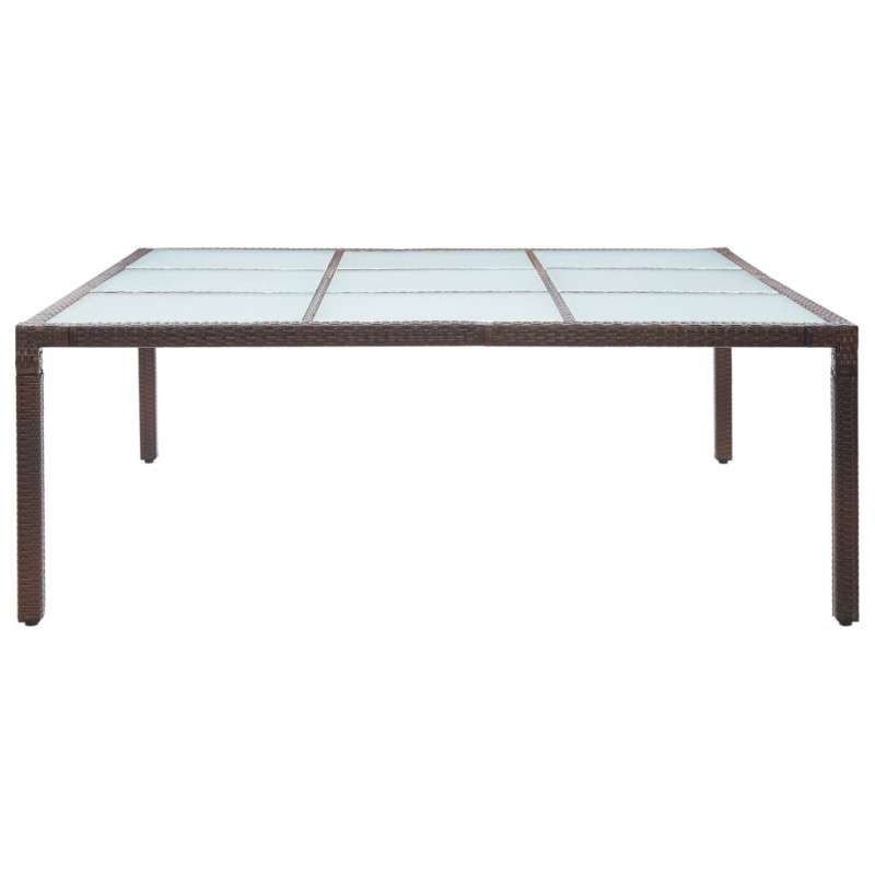 vidaXL Τραπεζαρία Κήπου Καφέ 200 x 200 x 74 εκ. από Συνθετικό Ρατάν
