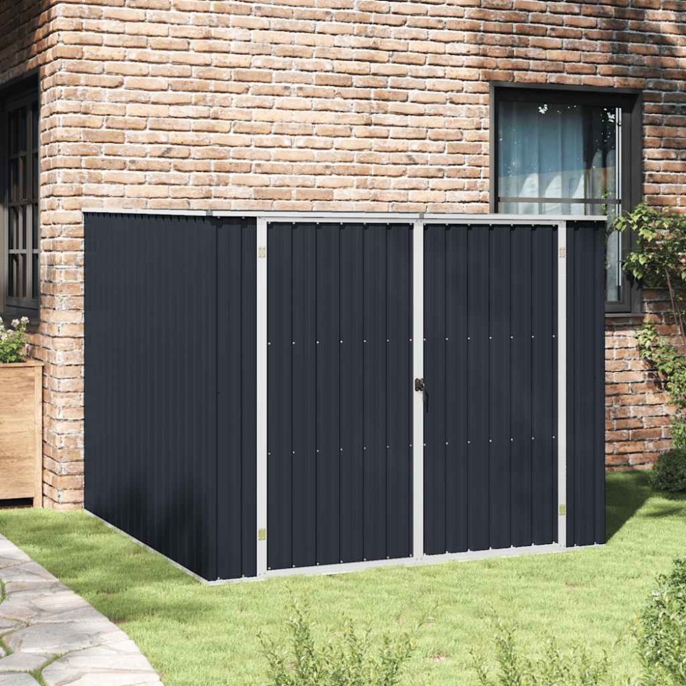 vidaXL Αποθήκη Κήπου Ανθρακί 195x198x159 εκ. από Γαλβανισμένο Ατσάλι