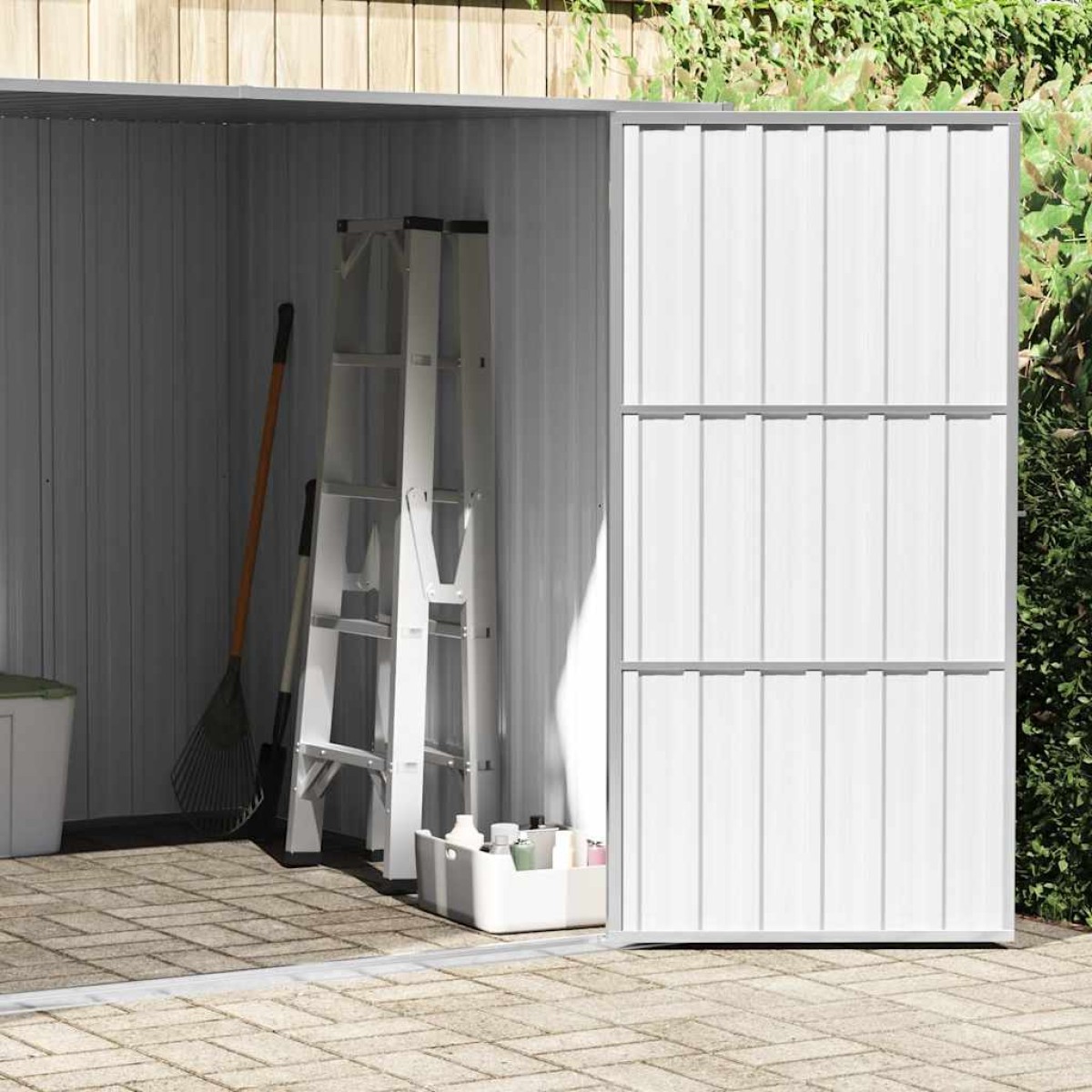 vidaXL Αποθήκη Κήπου Ανθρακί 195x198x159 εκ. από Γαλβανισμένο Ατσάλι