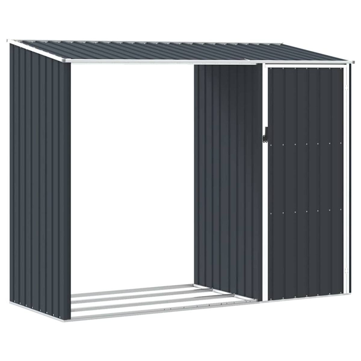 vidaXL Υπόστεγο Ξύλων/Αποθήκη Κήπου Ανθρακί 245x98x159 εκ Γαλβ. Ατσάλι